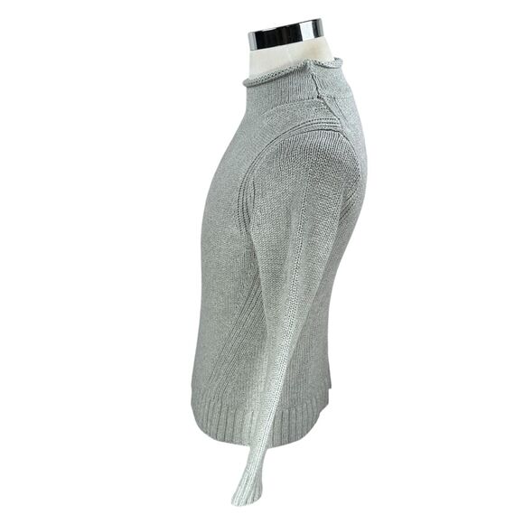 J.Crew Always Oarsman Roll Neck Sweater Women’s Small Gray 100% Cotton Knitted - Picture 3 of 9